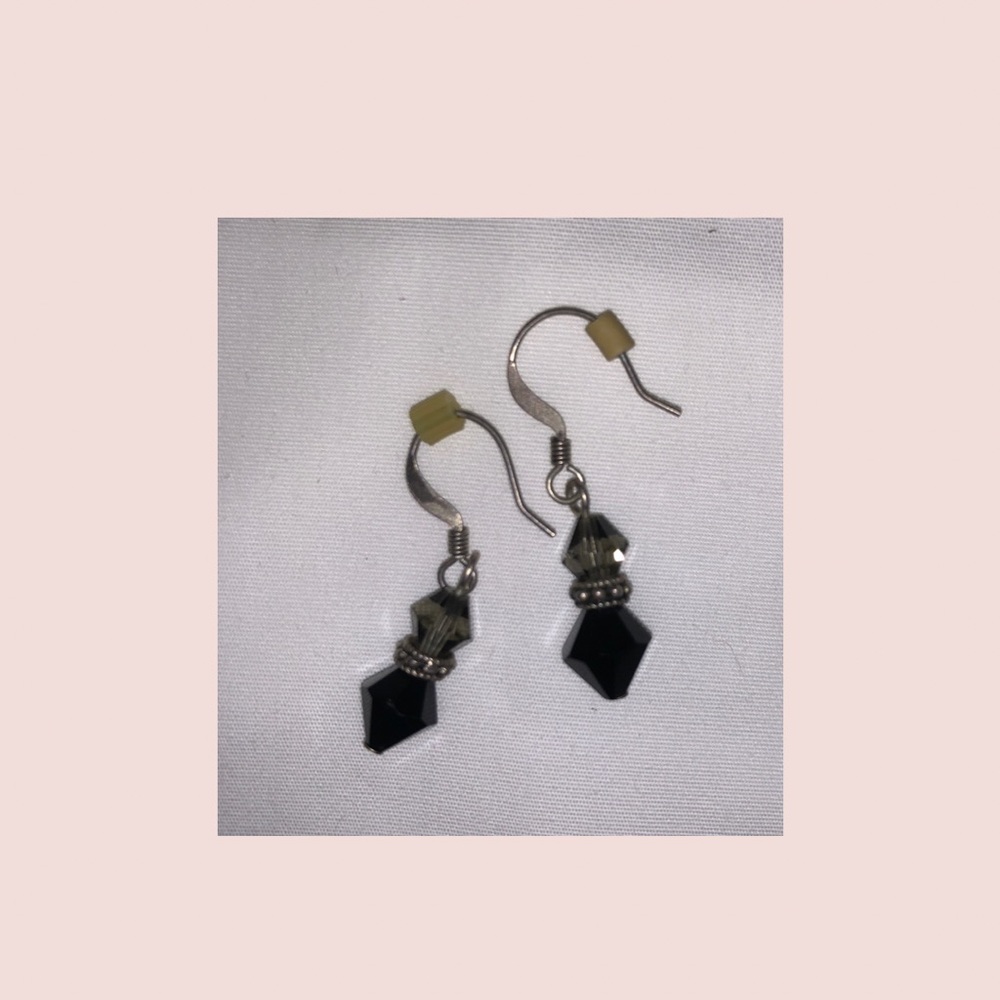 black jewel earrings
